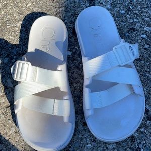White slip on Chacos